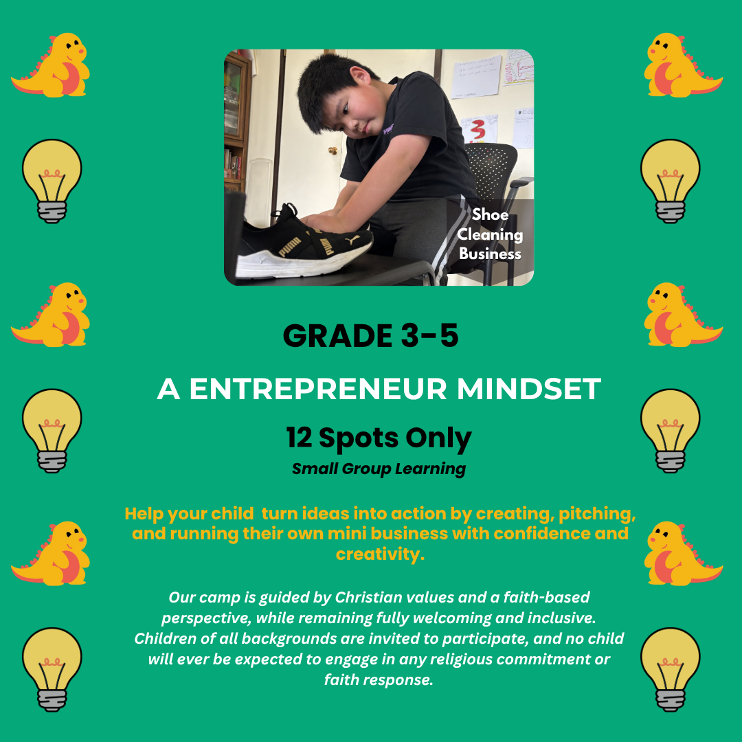 4 Days Kids Entrepreneurship [Grade 3-5] August 4-7, 2026. (Includes Startup Fund)