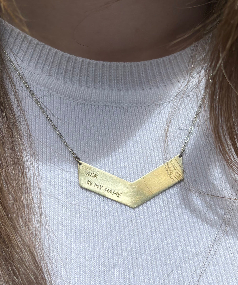 'Ask in my Name' Silver Necklace- Handmade