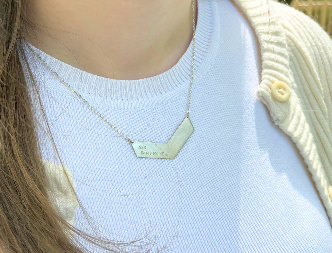 'Ask in my Name' Silver Necklace- Handmade