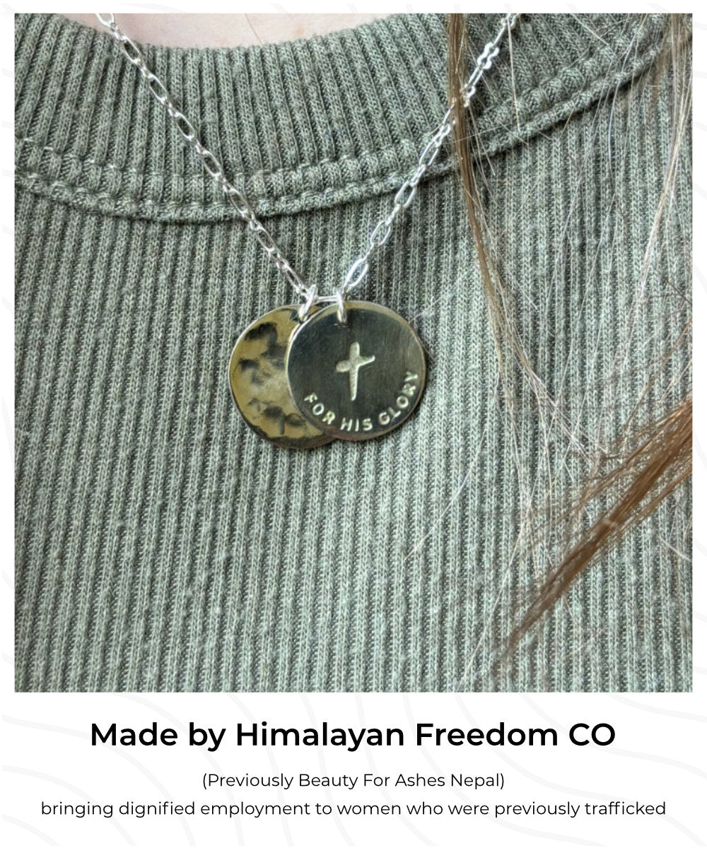 'For his Glory' Silver Necklace-Handmade