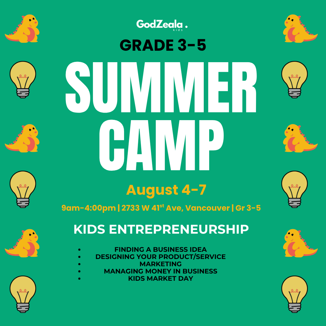 4 Days Kids Entrepreneurship [Grade 3-5] August 4-7, 2026. (Includes Startup Fund)