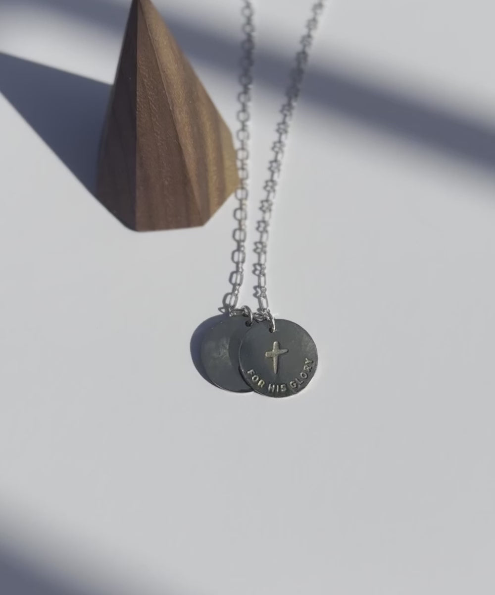 'For his Glory' Silver Necklace-Handmade